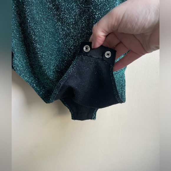 ZARA Sparkle Bodysuit size L ruffle top tank - Picture 4 of 6